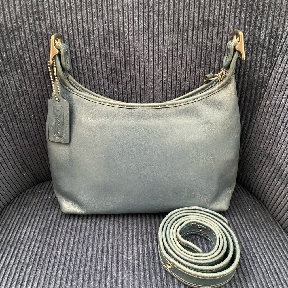 Coach Blue Leather Shoulder Bag - Legacy Hobo - H040 -9136